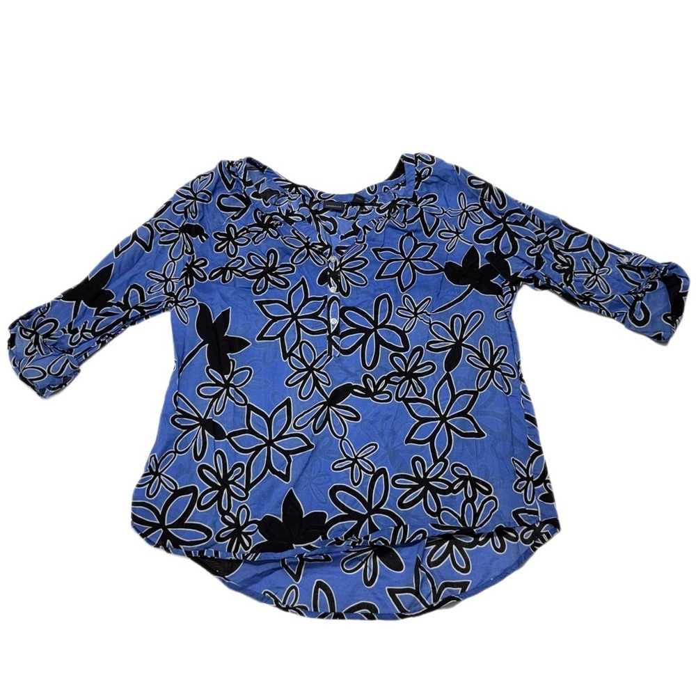 Westbound Woman’s Blue and Black Floral Blouse